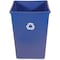 Rubbermaid Commercial 35 gal Square Untouchable Square Recycling Container, Blue, Plastic; Resin RCP395873BLU - alternate 1